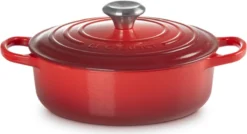 Le Creuset - Gietijzeren - Lage Braadpan - 24cm - Kersenrood -PannenPunt Aanbiedingen Winkel 1200x653 2