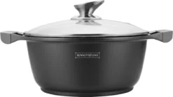 Royalty Line - Marble Soep/braadpan - Met Glazen Deksel Zwart - 20 CM. RL-BS20ML -PannenPunt Aanbiedingen Winkel 1200x675 2