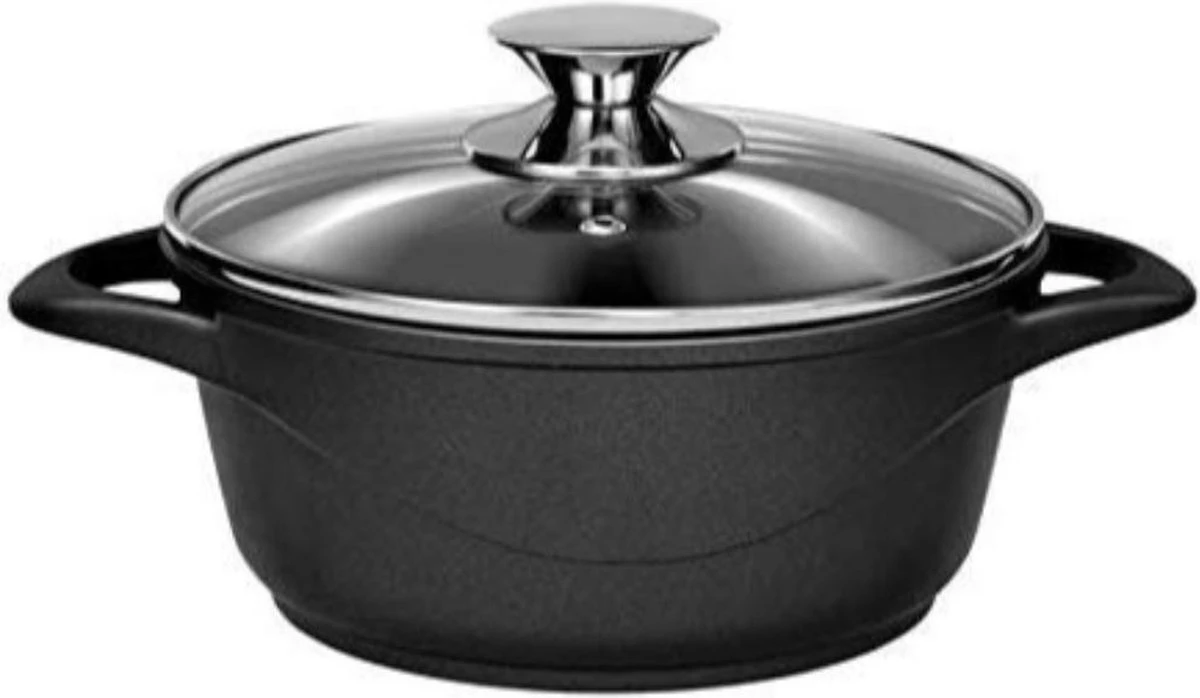 Smile - 8 Delige Pannenset - Antiaanbaklaag - Vaatwasser Bestendig - Geschikt Voor Iedere Kookplaat - MGK-18 - Zwart 3 Smile - 8 Delige Pannenset - Antiaanbaklaag - Vaatwasser Bestendig - Geschikt Voor Iedere Kookplaat - MGK-18 - Zwart - Afbeelding 3