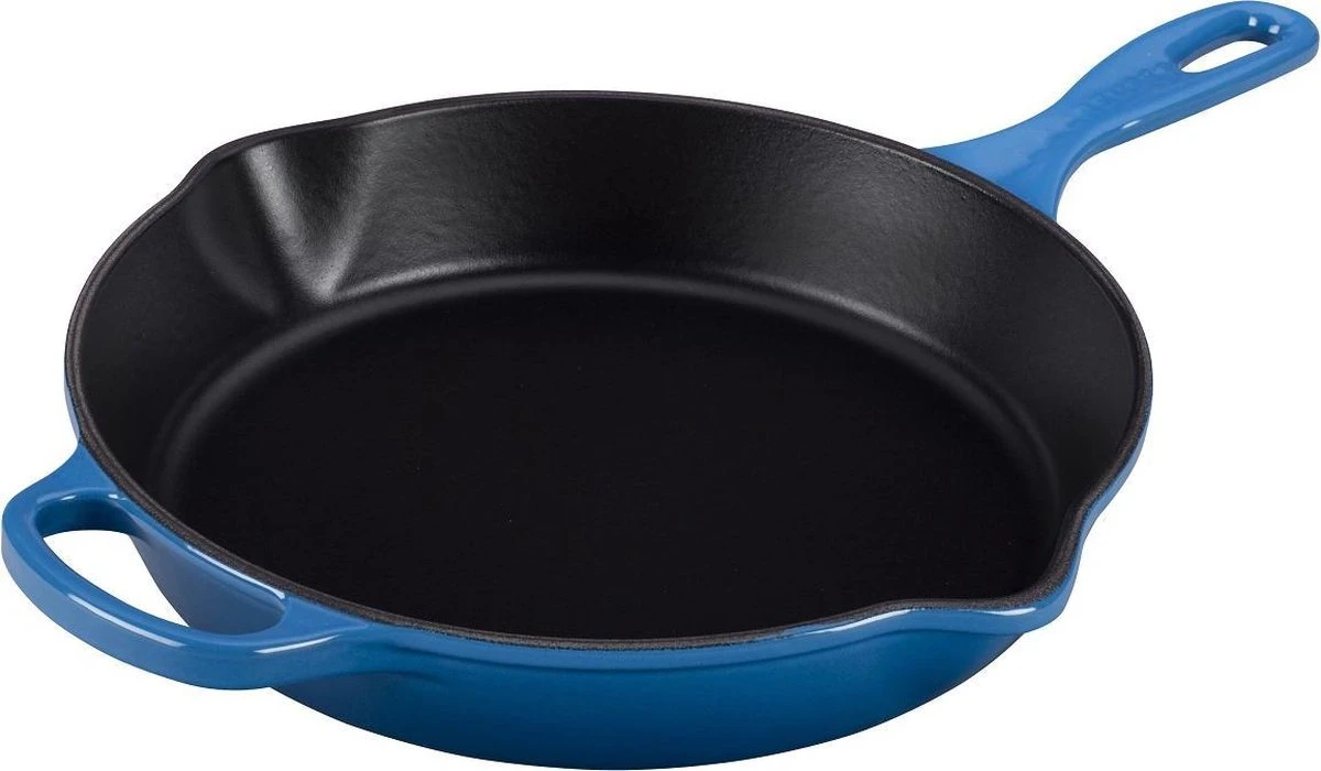 Le Creuset Ronde Hoge Skillet 26cm Marseilleblauw 1 Le Creuset Ronde Hoge Skillet 26cm Marseilleblauw