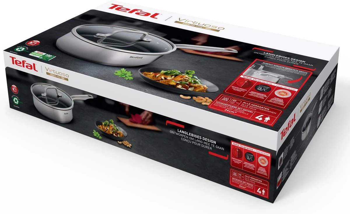 Tefal Virtuoso Hapjespan - Ø 24cm + Deksel 5 Tefal Virtuoso Hapjespan - Ø 24cm + Deksel - Afbeelding 5