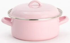 Lite-Body Pannenset - 3-delig - 2 Kookpannen & 1 Steelpan - Emaille - Serafijn Roze -PannenPunt Aanbiedingen Winkel 1200x745