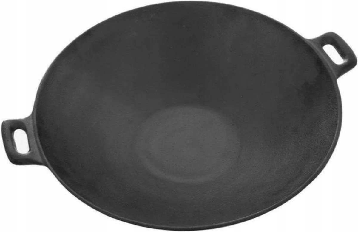Cast Iron Wokpan / Wadjan Gietijzer - ø 31 Cm - Zonder Anti-aanbaklaag 2 Cast Iron Wokpan / Wadjan Gietijzer - ø 31 Cm - Zonder Anti-aanbaklaag - Afbeelding 2