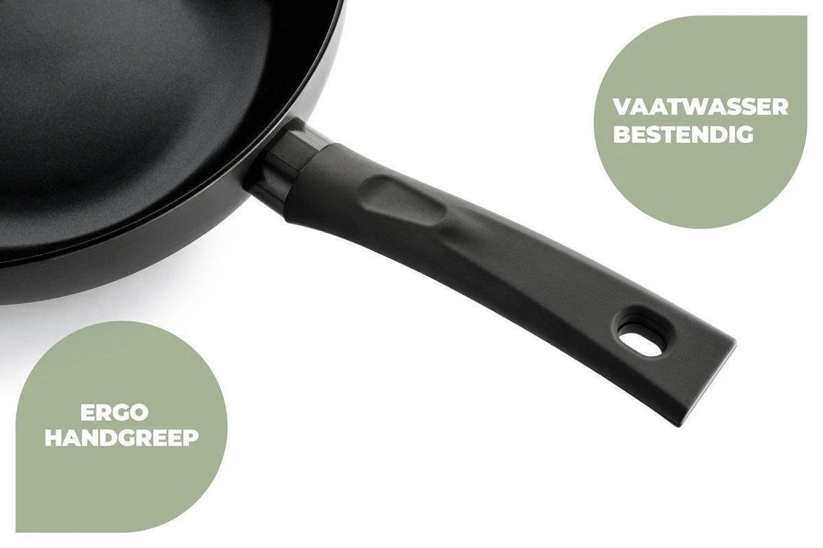 ISENVI Avon Keramische Wok Met Deksel 36 CM - Ergo Greep 6 ISENVI Avon Keramische Wok Met Deksel 36 CM - Ergo Greep - Afbeelding 6