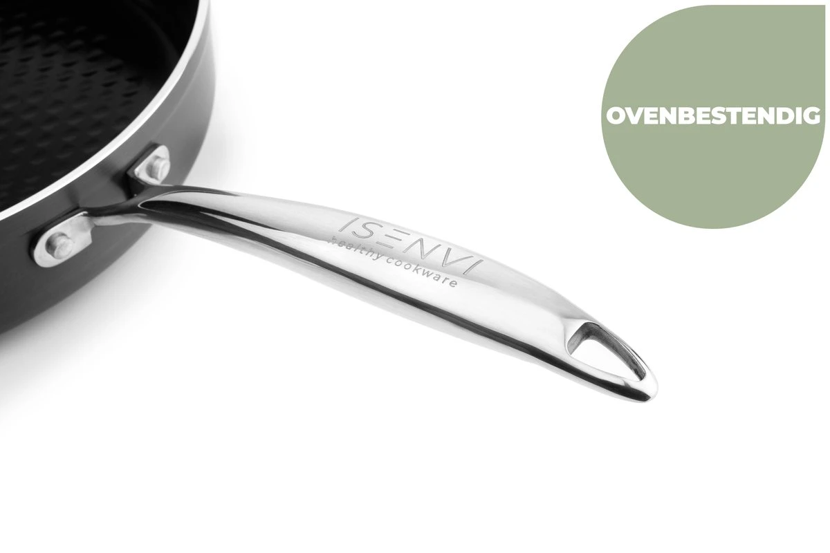 ISENVI Victoria Forged Keramische Koekenpan 28 CM - RVS Greep 2 ISENVI Victoria Forged Keramische Koekenpan 28 CM - RVS Greep - Afbeelding 2