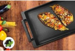 Eurolux Teppanyaki Plaat Met Grepen - 41 X 24 X 2.5 Cm - Zwart - Aluminium - Geschikt Voor Alle Warmtebronnen -PannenPunt Aanbiedingen Winkel 1200x815 3