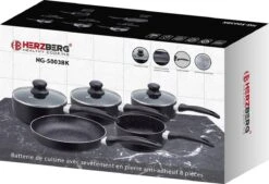 Herzberg HG-5003BK: 8 Pieces Marble Cookware Set - Black -PannenPunt Aanbiedingen Winkel 1200x819 1