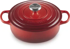 Le Creuset - Gietijzeren - Lage Braadpan - 24cm - Kersenrood -PannenPunt Aanbiedingen Winkel 1200x843 2