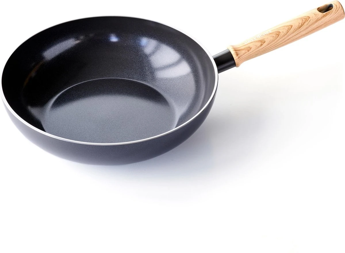 GreenChef Vintage Wokpan 28cm/3.7L - Zwart - Inductie - PFAS-vrij 1 GreenChef Vintage Wokpan 28cm/3.7L - Zwart - Inductie - PFAS-vrij
