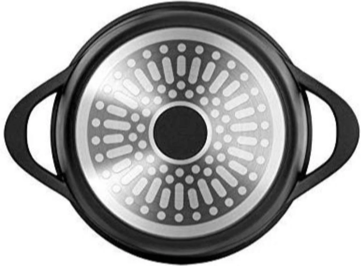 Smile - 8 Delige Pannenset - Antiaanbaklaag - Vaatwasser Bestendig - Geschikt Voor Iedere Kookplaat - MGK-18 - Zwart 2 Smile - 8 Delige Pannenset - Antiaanbaklaag - Vaatwasser Bestendig - Geschikt Voor Iedere Kookplaat - MGK-18 - Zwart - Afbeelding 2