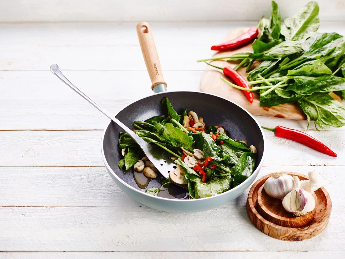 GreenPan Mayflower Wok - Ø 28 Cm - Keramisch - Inductie 2 GreenPan Mayflower Wok - Ø 28 Cm - Keramisch - Inductie - Afbeelding 2