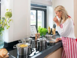 Sola Pannenset Diamond - 4 Delig - Ø 16,16,18,20 Cm - Zilver - RVS - Sandwichbodem -PannenPunt Aanbiedingen Winkel 1200x906 5