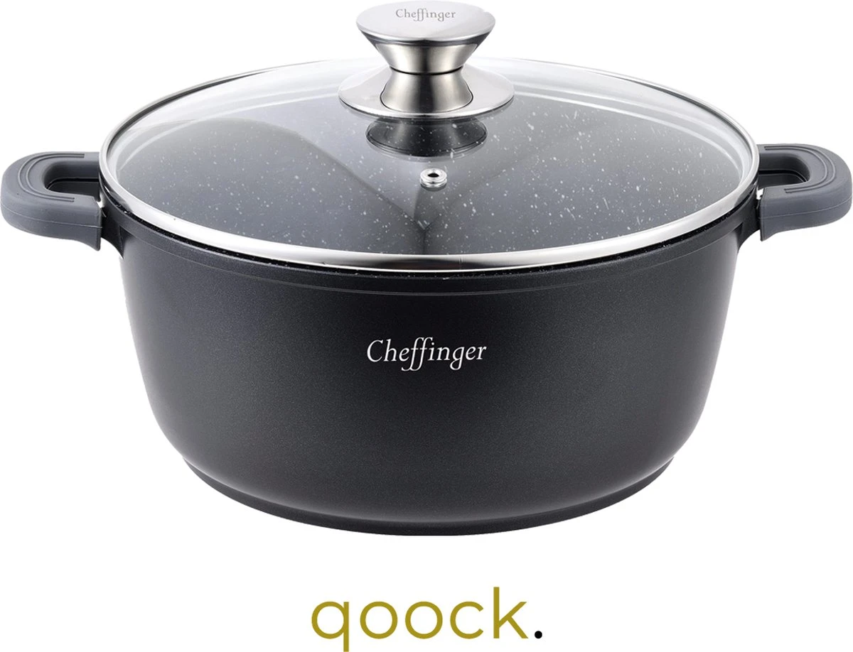 Cheffinger Cooking | Braadpan Met Deksel | 28cm | Alle Warmtebronnen |DC28 1 Cheffinger Cooking | Braadpan Met Deksel | 28cm | Alle Warmtebronnen |DC28