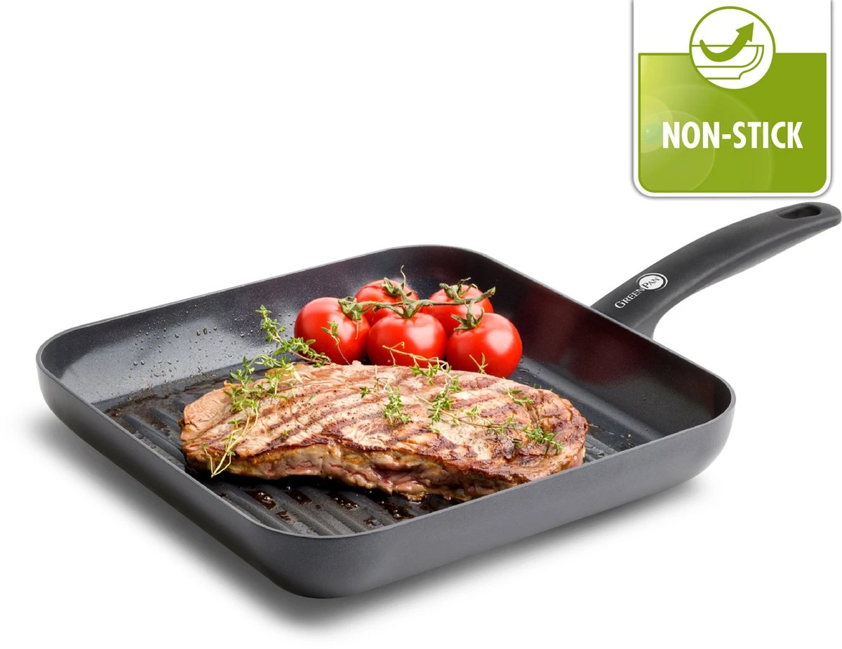 GreenPan Cambridge Grillpan 28cm - Zwart - Inductie - PFAS-vrij 2 GreenPan Cambridge Grillpan 28cm - Zwart - Inductie - PFAS-vrij - Afbeelding 2