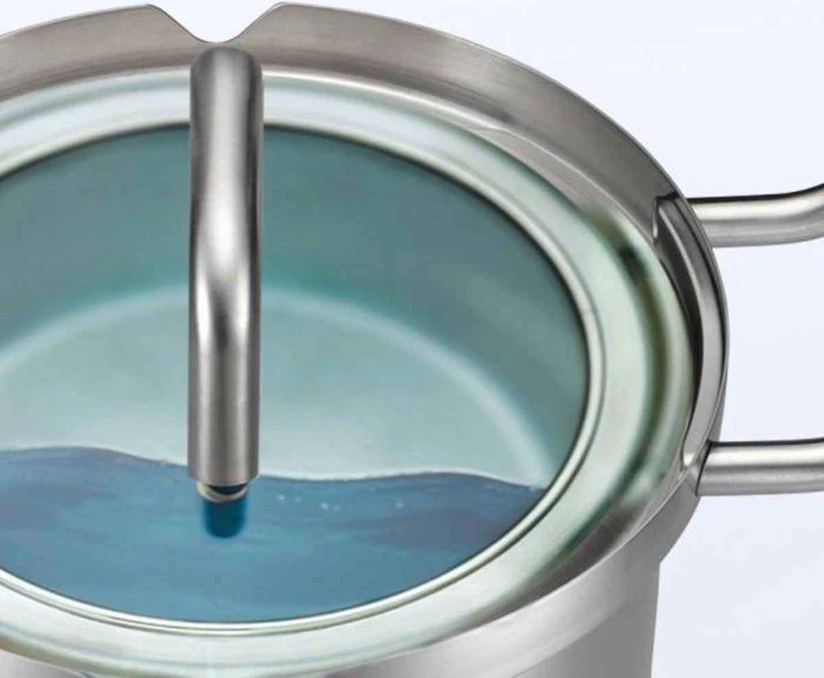 BK-Q-Linair Master Glas Kookpan 18 Cm - RVS - Glazen Deksel - Veilig Afgietsysteem - Inductie 2 BK-Q-Linair Master Glas Kookpan 18 Cm - RVS - Glazen Deksel - Veilig Afgietsysteem - Inductie - Afbeelding 2