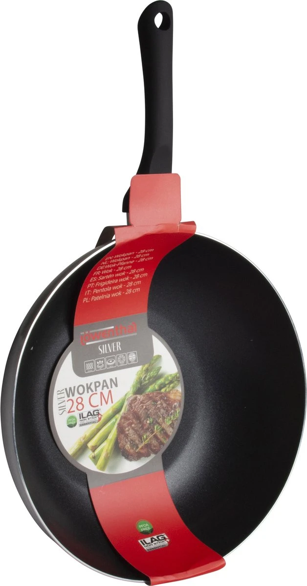 Löwenthal Hoogwaardige Wokpan PRO - Ø 28 Cm - PFOA Vrije Anti-aanbaklaag - Zwart - Chef's Choice 2 Löwenthal Hoogwaardige Wokpan PRO - Ø 28 Cm - PFOA Vrije Anti-aanbaklaag - Zwart - Chef's Choice - Afbeelding 2