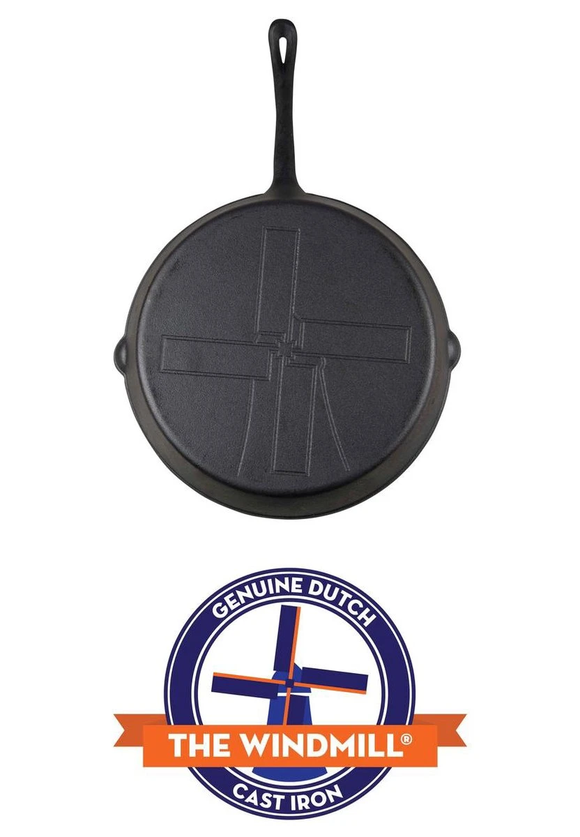The Windmill Koekenpan Skillet Extra - 31,5 Cm - Gietijzer Zwart 4 The Windmill Koekenpan Skillet Extra - 31,5 Cm - Gietijzer Zwart - Afbeelding 4