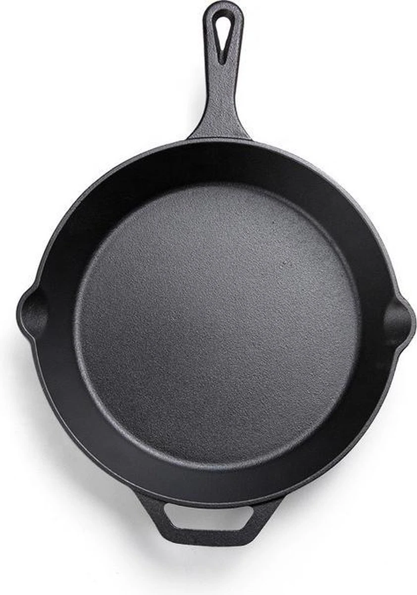 Koock Amsterdam® Skillet Gietijzer - Koekenpan - Geschikt Voor Alle Warmtebronnen Incl. BBQ En Inductie 3 Koock Amsterdam® Skillet Gietijzer - Koekenpan - Geschikt Voor Alle Warmtebronnen Incl. BBQ En Inductie - Afbeelding 3